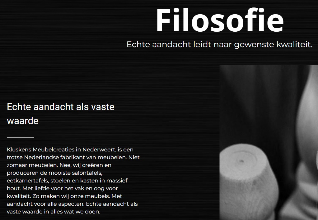 Kluskens - Website Filosofie zoom - tekst op beeld