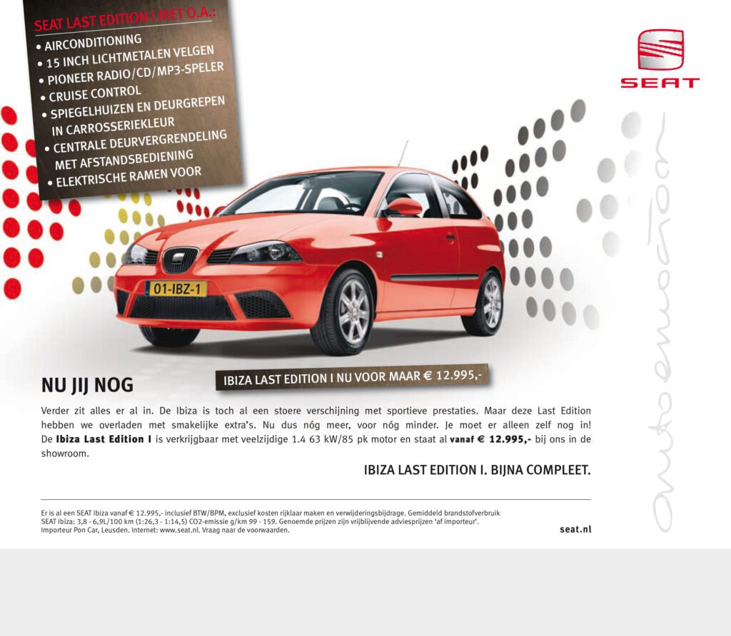 Seat Ibiza - dealeradvertentie - Copy en beeld