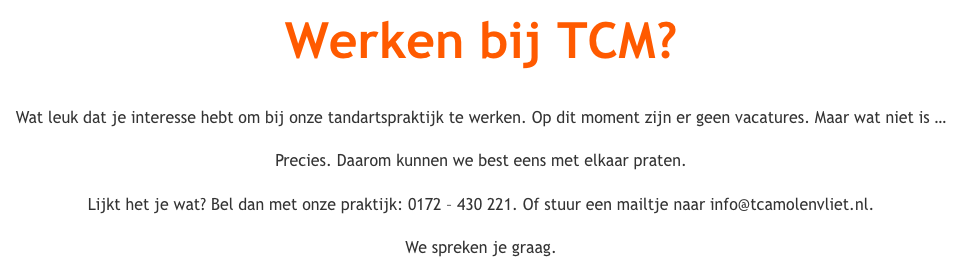 TCM - Website deel Vacatures - tekst